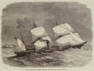 Race across the Atlantic between the Russia and the City of Paris
